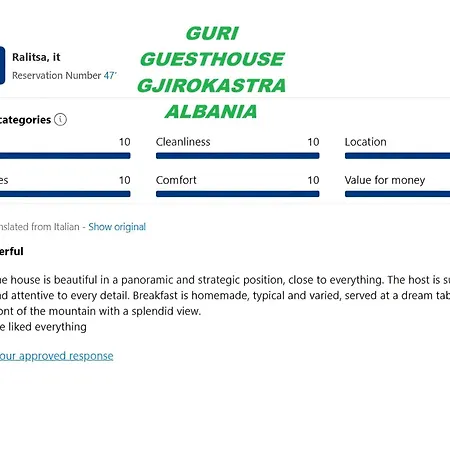 Bed & Breakfast Guri Gjirokaster